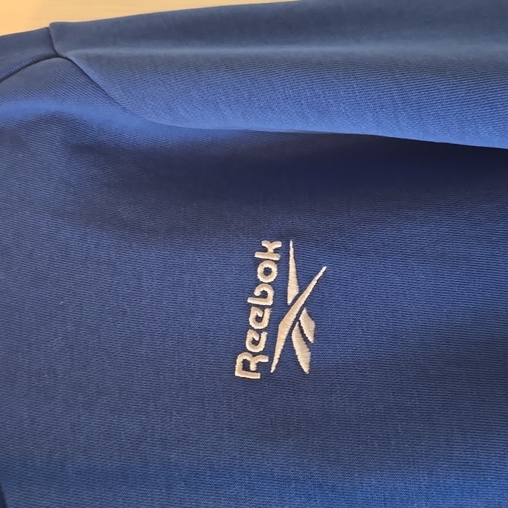 REEBOK BRAND SIGNATURE MEN'S BLUE PULLOVER FLEECE HOODIE SIZE MEDIUM - Picture 4 of 15